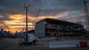Construction site security with mobile camera trailer in Houston TX